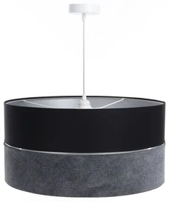 Csillár zsinóron TWIST 1xE27/60W/230V fekete/szürke/ezüst