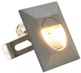 6 darab négyzet alakú ezüst kültéri LED falilámpa 5 W