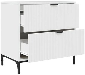 Éjjeli asztal Magasfényű fehér 63.5 x 36 x 61 cm Faanyag