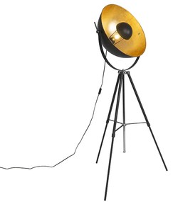 Állólámpa fekete arannyal 51 cm állítható háromlábú - Magnax