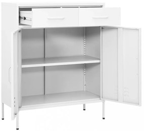 fehér acél tárolószekrény 80 x 35 x 101,5 cm