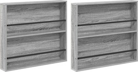 vidaXL Magazin állvány 2 pcs Szürke Sonoma 80 x 12 x 70 cm Faanyag