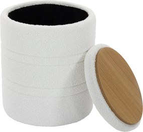 HOMCOM Sherpa tárolós puff fedéllel, max. 120 kg teherbírás — modern kiegészítő ülőke nappaliba, hálóba, előszobába, fehér | Aosom