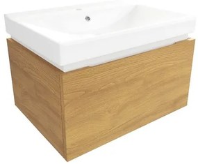 SAT Feel Fürdőszobaszekrény mosdóval 60x30x46 cm matt méztölgy SATFEEL60DMU1