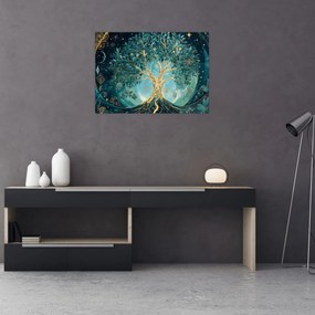 Üveg kép – Életfa az univerzumban (70x50 cm)