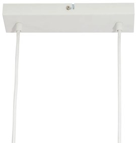 Modern függőlámpa fa mintázattal, fehér, 6-lámpás - Jeana Straight