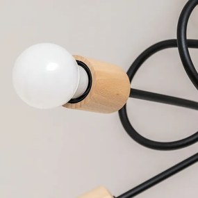 Felületre szerelhető csillár OXFORD 5xE27/15W/230V fenyő/fekete