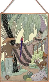 George Barbier - La belle indolente üvegkép, falikép