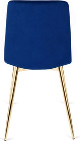Szék sötétkék színben, bársony kárpittal. YORK