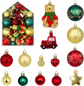 *sale* Karácsonyfadísz gömbök dekorációs szett 72 db-os