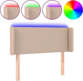 vidaXL fekete műbőr LED-es fejtámla 83x16x78/88 cm