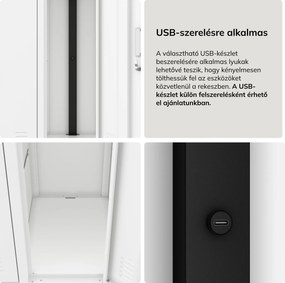 Fehér, 10 ajtós öltözőszekrény, 1360x1720x450 mm: BARTEK