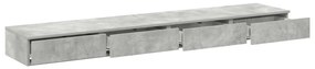 Ágy Fiókok Beton Szürke 180x36,5x16,5 cm Műanyag Fa