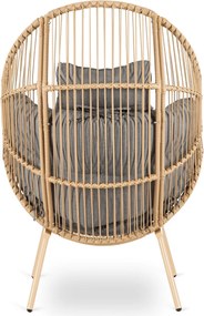 Kerti pihenőfotel szürke párnával. CEZARE