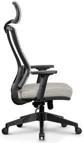 Ello ergonomikus szövet irodai forgószék deréktámasszal, fejtámasszal