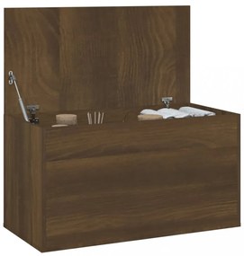 barna tölgyszínű szerelt fa tárolóláda 84 x 42 x 46 cm