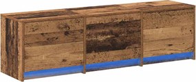 vidaXL TV szekrény LED világítással Öreg fa 140 x 34 x 40 cm Faanyag