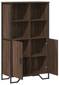 barna tölgy színű szerelt fa magasszekrény 79,5x35,5x137,5 cm