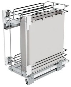 Konyhai fémrács, 300mm, oldalra szerelhető, króm-fehér, teljes kihúzás, csillapított záródás, rejtett fióksín, 2 kosár, textílzsákkal SIGE, Infinity L...