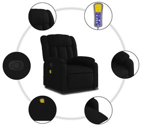 vidaXL fekete szövet dönthető masszázsfotel