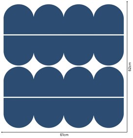 PIPPER. Textil öntapadó tapéta - Mini Ív - Sötétkék színű Szín: Sápadt