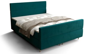 Franciaágy Boxspring 180 cm Flu plus (sötétzöld) (matraccal és tárolóhellyel). 1046597