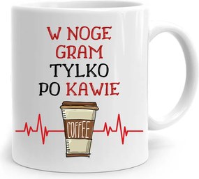 Labdarúgó Bögre Lábon Játszom Kávé Után, fényképes nyomattal