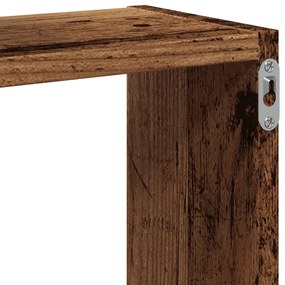 antik fa színű szerelt fa fali kocka polcok 68x15x68 cm
