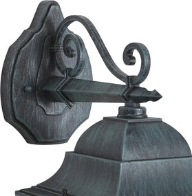 Vintage kültéri fali lámpa fekete antik zöld IP44 - Antigua Down