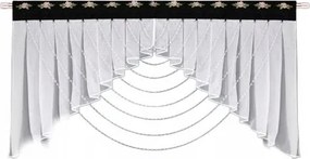 Exkluzív Függöny Gyöngyökkel 200x110 Fekete Gipura Alagút Virágokkal L664