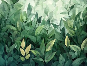 Fotótapéta Levelek Zöld Természet Hálószoba Nappali Konyha Tapéta 150x105