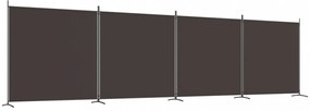 4 paneles barna szövet térelválasztó 698x180 cm
