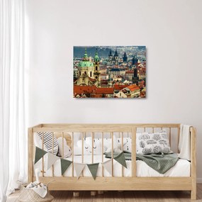 Kép - Prágai panoráma (üvegen) (70x50 cm)