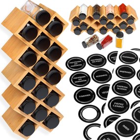 Bambusz fűszertartó állvány Kochen 18 tégelyes