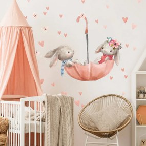 INSPIO Esernyő nyuszikkal - Matrica gyerekszobába