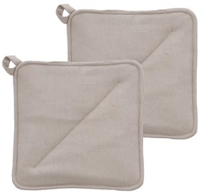 2 db-os bézs pamut edényfogó szett, 23 x 23 cm - Södahl