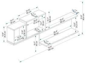 Polc Pelavi 2 (atlanti fenyő + antracit + fehér) . 1096094