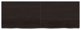 sötétbarna kezelt tömör tölgyfa asztallap 140x50x(2-4) cm