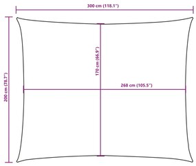 tópszínű téglalap alakú oxford-szövet napvitorla 2 x 3 m