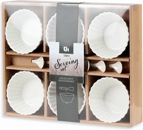 EH Vlnovka szervírozó tálak és kanálkészlet kerek,12 db