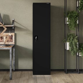 ALEX irodai irattároló fémszekrény, 450 x 1850 x 400 mm, fekete