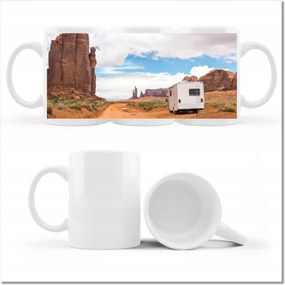 Fotó bögre Lakókocsi a sivatag lejtőjén