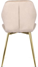 Krzesło LUCKY Kremowe Welurowe