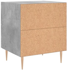 2 db betonszürke szerelt fa éjjeliszekrény 40 x 35 x 47,5 cm