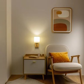 Brilagi - NUBILA WOOD fali lámpa 1xE27/25W/230V tölgy/fekete/krém