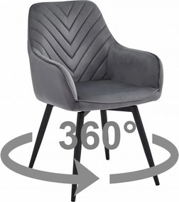 NANA360 szék sötétszürke bársony lábak fekete x 1