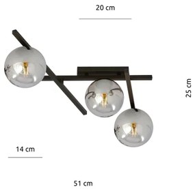 Mennyezeti lámpa SMART 3xE14/10W/230V fekete/szürke