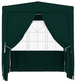 zöld rendezvénysátor oldalfalakkal 2 x 2 m 90 g/m²