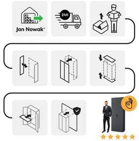 Moduláris felső szekrény EWA Compact 800 x 380 x 400 mm, antracit