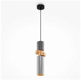 Maytoni MOD303PL-01CFL2 - Csillár zsinóron PALETTE 1xGU10/40W/230V szürke/arany